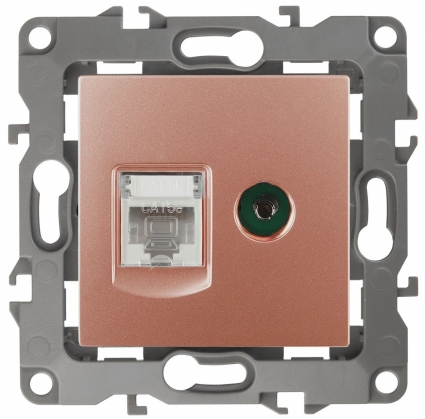 Розетка комбинированная RJ45+TV ЭРА 12 12-3110-14