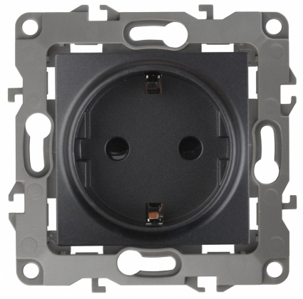Розетка ЭРА 12 2P E Schuko со шторками 16A 250V 12-2102-05