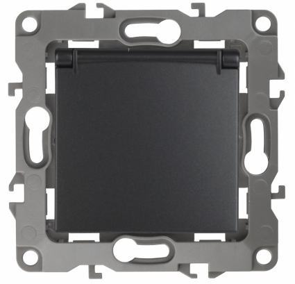 Розетка ЭРА 12 2P E Schuko со шторками с крышкой 16A 250V 12-2103-05