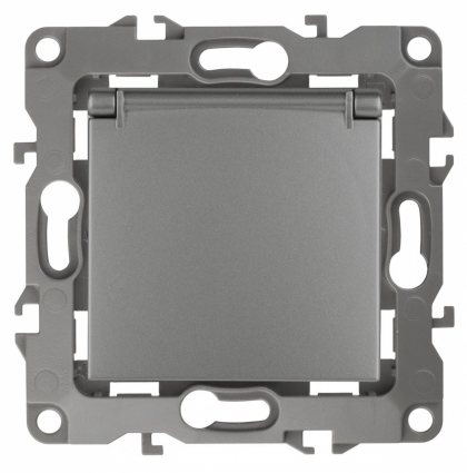 Розетка ЭРА 12 2P E Schuko со шторками с крышкой 16A 250V 12-2103-12
