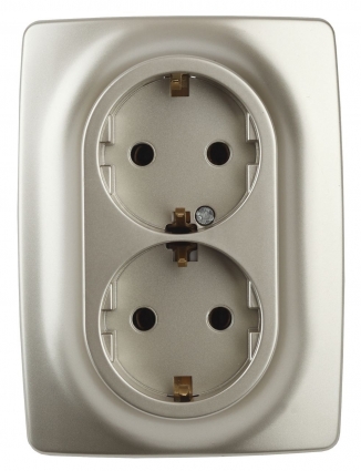 Розетка ЭРА 12 2x2P E Schuko 16A 250V 12-2106-04