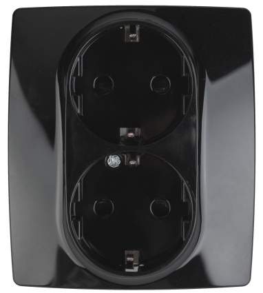 Розетка ЭРА 12 2x2P E Schuko со шторками 16A 250V 12-2104-06