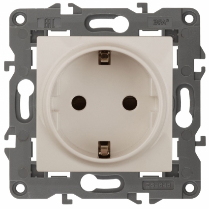 Розетка ЭРА Elegance 2P E Schuko 16A 250V 14-2101-02