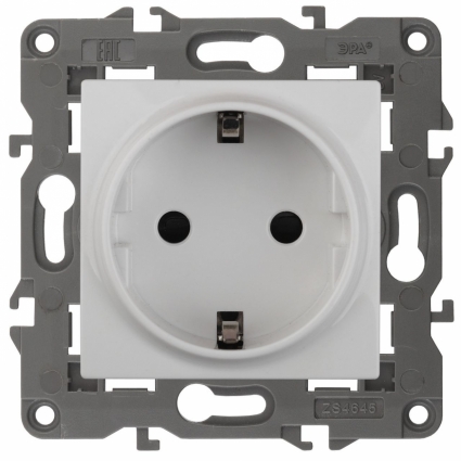 Розетка ЭРА Elegance 2P E Schuko со шторками 16A 250V 14-2102-01