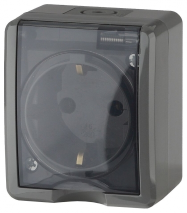 Розетка ЭРА Эксперт 2P E IP54 со шторками 16A 250V 11-2402-03