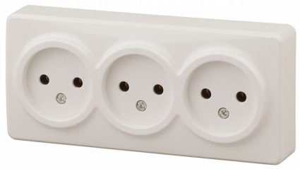 Розетка ЭРА Эксперт 3х2P 16A 250V 11-2207-02