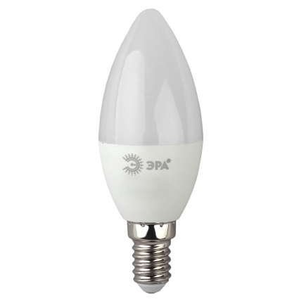 Лампа светодиодная ЭРА E14 7W 2700K матовая LED B35-7W-827-E14
