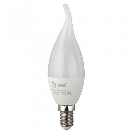 Лампа светодиодная ЭРА E14 7W 2700K матовая LED BXS-7W-827-E14