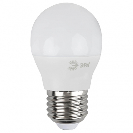 Лампа светодиодная ЭРА E27 7W 2700K матовая LED P45-7W-827-E27