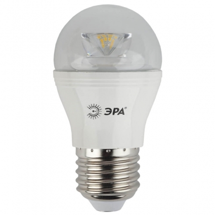 Лампа светодиодная ЭРА E27 7W 2700K прозрачная LED P45-7W-827-E27-Clear