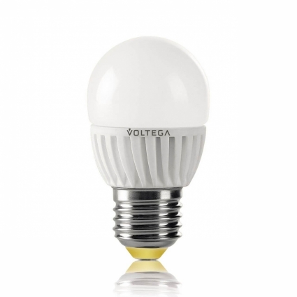 Лампа светодиодная Voltega E27 6W 2800К шар матовый VG1-G2E27warm6W-C 5723