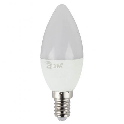 Лампа светодиодная ЭРА E14 11W 6000K матовая LED B35-11W-860-E14