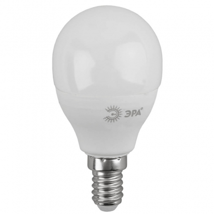 Лампа светодиодная ЭРА E14 11W 6000K матовая LED P45-11W-860-E14