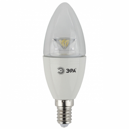 Лампа светодиодная ЭРА E14 7W 2700K прозрачная LED B35-7W-827-E14-Clear