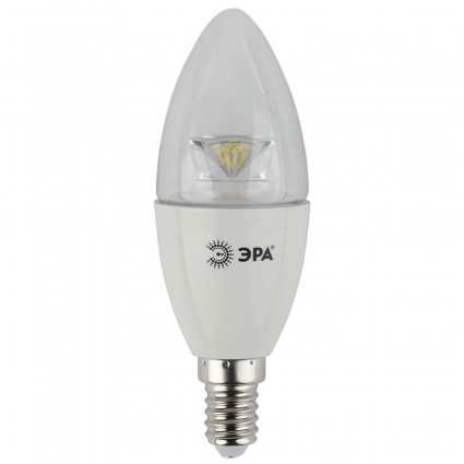 Лампа светодиодная ЭРА E14 7W 4000K прозрачная LED B35-7W-840-E14-Clear