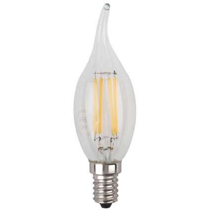 Лампа светодиодная филаментная ЭРА E14 7W 4000K прозрачная F-LED BXS-7W-840-E14