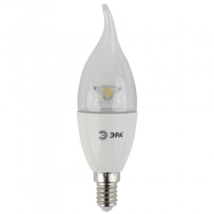 Лампа светодиодная ЭРА E14 7W 4000K прозрачная LED BXS-7W-840-E14-Clear
