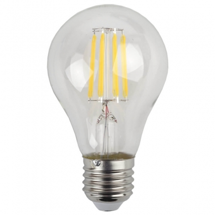 Лампа светодиодная филаментная ЭРА E27 9W 4000K прозрачная F-LED A60-9W-840-E27