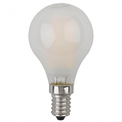 Лампа светодиодная филаментная ЭРА E14 5W 4000K матовая F-LED P45-5W-840-E14 frost