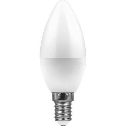 Лампа светодиодная Feron E14 11W 6400K Свеча Матовая LB-770 25943