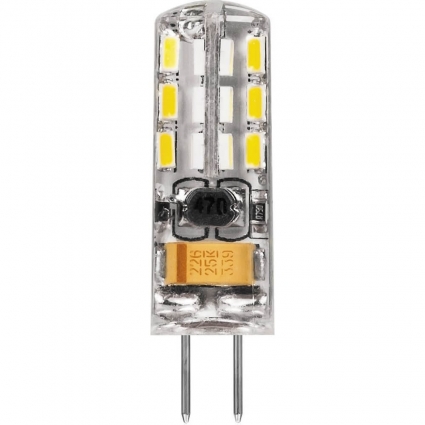 Лампа светодиодная Feron G4 2W 6400K Прямосторонняя Матовая LB-420 25859