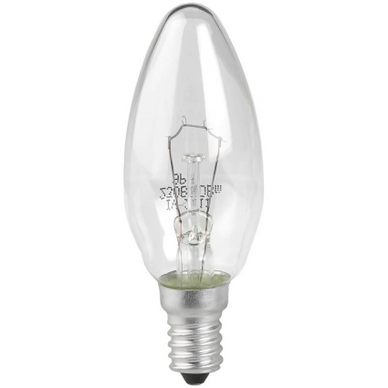 Лампа накаливания ЭРА E14 40W 2700K прозрачная ЛОН ДС40-230-E14-CL