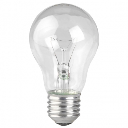 Лампа накаливания ЭРА E27 40W 2700K прозрачная ЛОН А55/А50-40-230-E27-CL