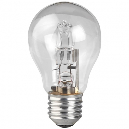 Лампа галогенная ЭРА E27 50W прозрачная HAL-A55-50W-230V-E27-CL