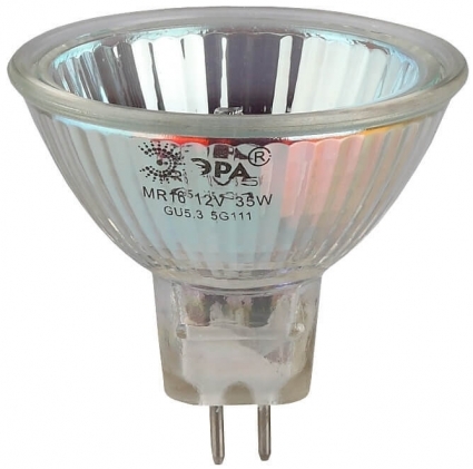 Лампа галогенная ЭРА GU5.3 35W 2700K прозрачная GU5.3-JCDR (MR16) -35W-230V-CL