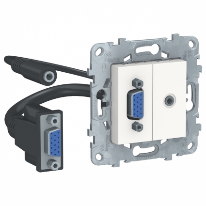 Розетка компьютерная VGA+Minijack Schneider Electric Unica New NU593218