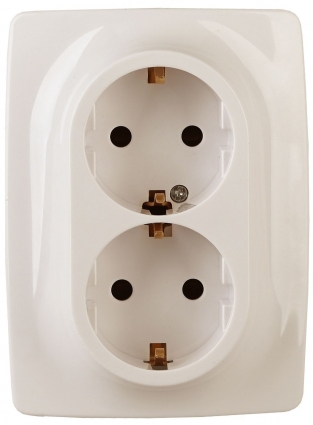 Розетка ЭРА 12 2x2P E Schuko 16A 250V 12-2006-02