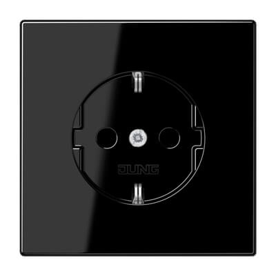Розетка Schuko 16A 250V Jung LS 990 черная LS1520SW