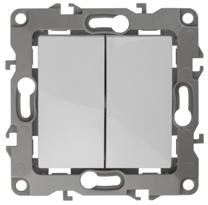 Переключатель двухклавишный ЭРА 12 10AX 250V 12-1106-01
