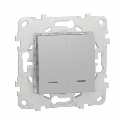 Выключатель двухклавишный Schneider Electric Unica New NU521130N