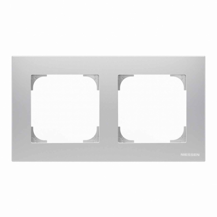 Рамка 2-постовая ABB Sky серебристый алюминий 2CLA857200A1301
