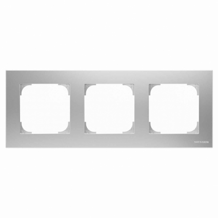 Рамка 3-постовая ABB Sky серебристый алюминий 2CLA857300A1301