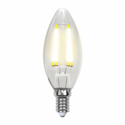 Лампа светодиодная филаментная (UL-00003247) Uniel E14 7,5W 4000K прозрачная LED-C35-7,5W/NW/E14/CL GLA01TR