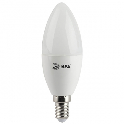Лампа светодиодная ЭРА E14 5W 4000K матовая LED B35-5W-840-E14