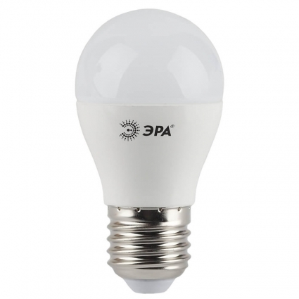 Лампа светодиодная ЭРА E27 5W 2700K матовая LED P45-5W-827-E27