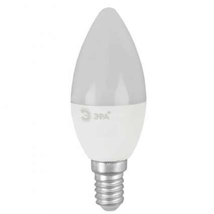 Лампа светодиодная ЭРА E14 8W 2700K матовая ECO LED B35-8W-827-E14