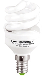 Лампа энергосберегающая Наносвет E14 9W 4000K матовая ES-SPU09/E14/840 E081