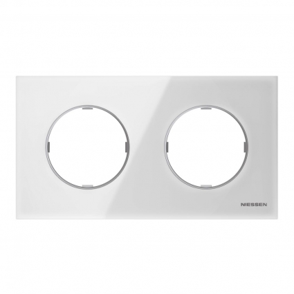 Рамка 2-постовая ABB Sky Monn стекло белое 2CLA867200A3001